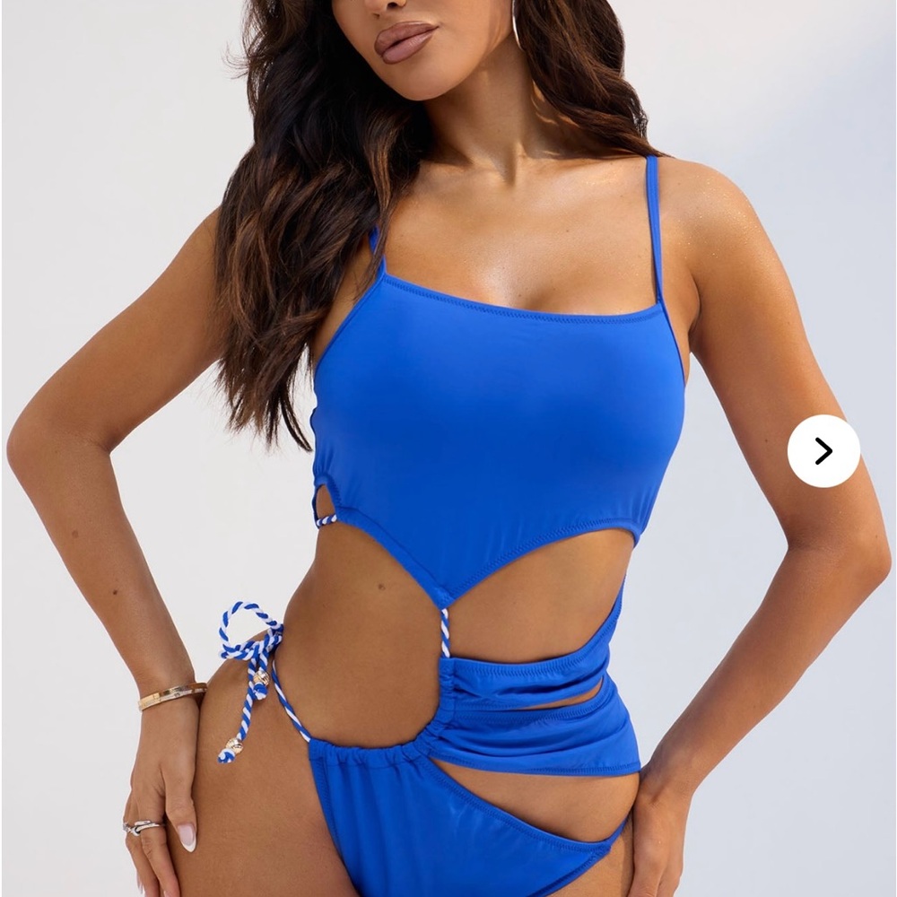 Blue Cutout Swimsuit